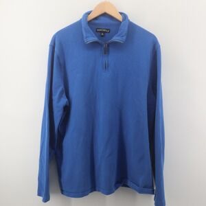 J.Crew Pullover Mens XL Quarter Zip Modern Royal Blue‎ Mock Neck Excellent
